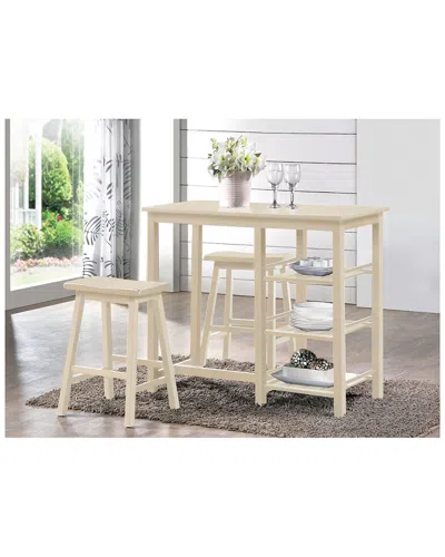 Acme Furniture Nyssa Counter Height Set 3pc Set In Neutral