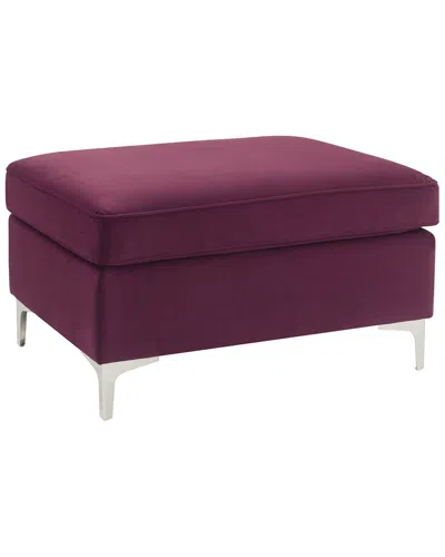 Acme Furniture Ottoman In Burgundy