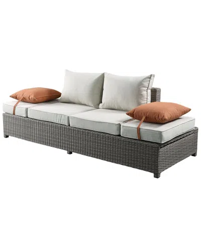 Acme Furniture Patio Sofa & Ottoman W/2 Pillows In Gray