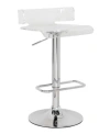 Acme Furniture Rania Swivel Adjustable Stool In Clear And Chrome