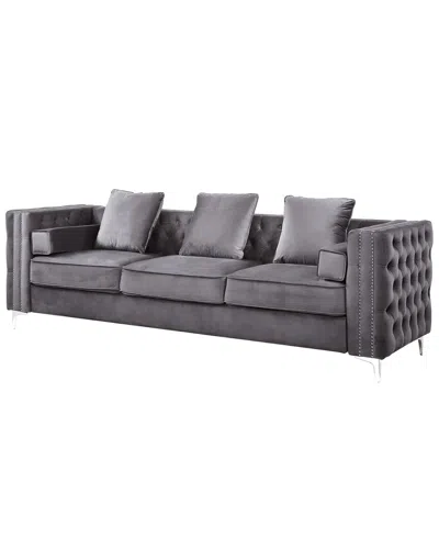 Acme Furniture Sofa With 2 Pillows In Gray