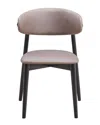 Acme Lanae Side Chair (set-2), Gray Polish Mircofi In Pink