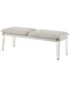 Acme Laveda Bench, Light Gray Boucle & Pearl White