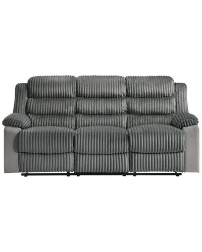 Acme Lesley Motion Sofa , Gray Corduroy & Velvet