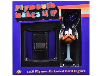 Acme Plymouth Loved Bird Figure With Plum Crazy Hood Stand 1/18 Diecast Model By  In Multi