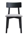 Acme Real Side Chair (set-2), Gray Linen & Black