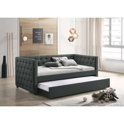 Acme Romona Daybed With Trundle In Gray
