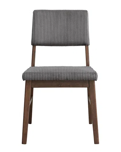 Acme Seda Side Chair (set-2), Gray Corduroy & Waln