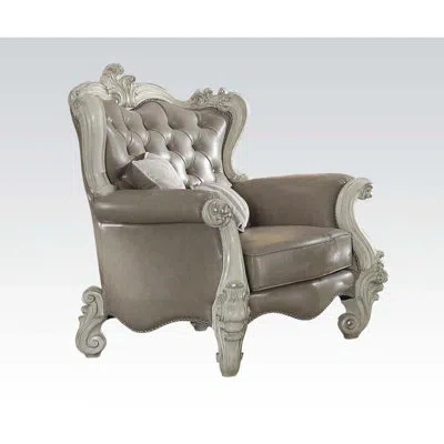 Acme Versailles Chair In Vintage Gray