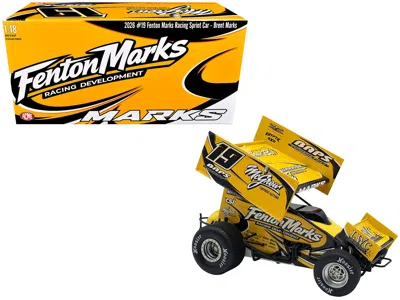 Acme Winged Sprint Car #19 Brent Marks "fenton Marks Racing" (2026) 1/18 Diecast Model Car By  In Yellow