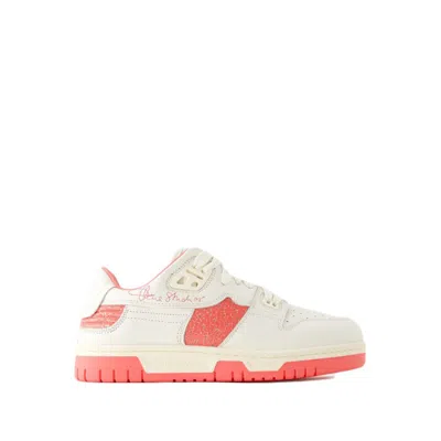 Acne Studios 08sthlm Leather Low Top Sneakers In Dna White Electric Pink