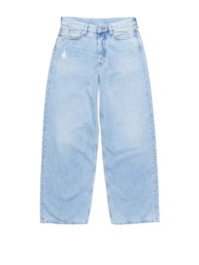 Acne Studios 100% Cotton Trousers In Blue
