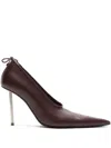 Acne Studios 100mm Pointed-toe Leather Pumps In Brown