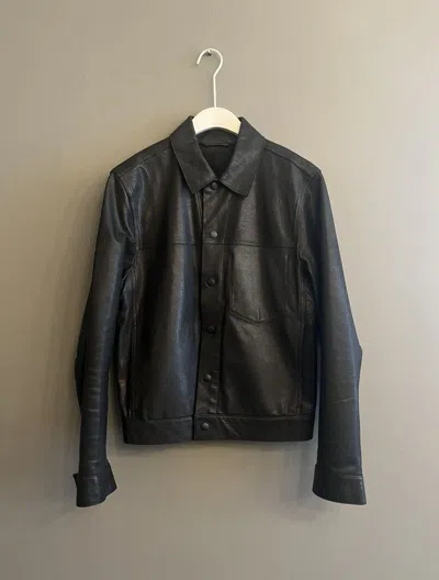 Pre-owned Acne Studios $1.500  Jam Leather Trucker Jacket In Black