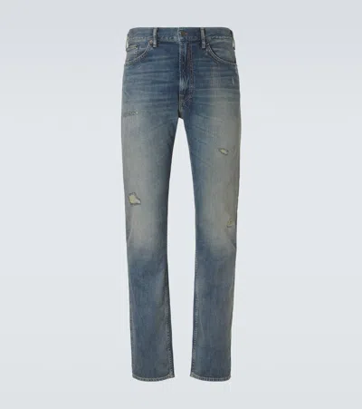 Acne Studios 1979m Distressed Slim Jeans In Blue