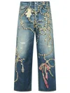 Acne Studios Mens Mid Blue 1981 Graphic-print Loose-fit Denim Jeans In Blue