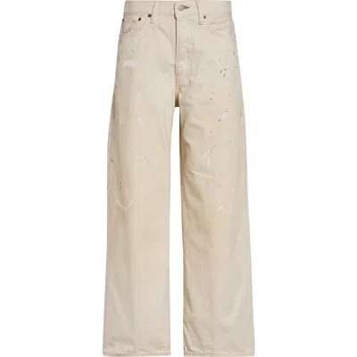 Acne Studios 1981 Cotton Wide Leg Jeans In Neutral