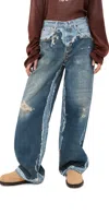 Acne Studios Trompe L Oeil Jeans Mid Rise Trousers In Blue