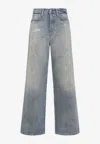 Acne Studios 1981 Distressed Jeans In Blue