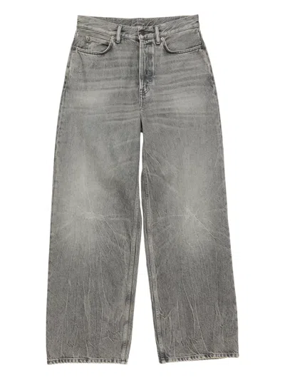 Acne Studios 1981 Logo-patch Denim Trousers In Gray