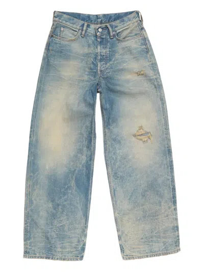 Acne Studios 1981 Logo-patch Trousers In Blue