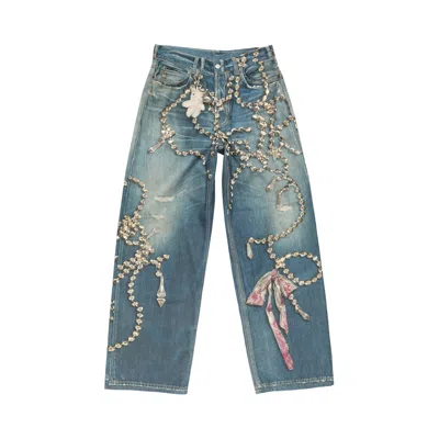 Pre-owned Acne Studios 1981 Loose Fit Jeans 'mid Blue' | Men's Size S