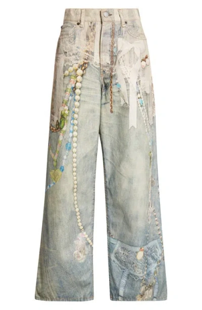 Acne Studios 1981 Loose Fit Trompe L'oeil Jeans In Multi