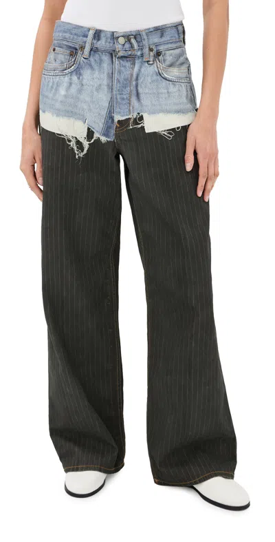 Acne Studios 1981 Pinstripe Trousers Blue/black In Multi