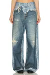 Acne Studios Trompe L Oeil Jeans Mid Rise Trousers In Blue