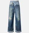Acne Studios Trompe L Oeil Jeans Mid Rise Trousers In Blue