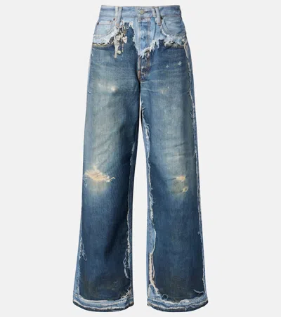 Acne Studios 1981 Trompe L'oil Wide-leg Jeans In Blue