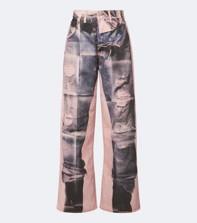 Acne Studios 1981 Trompe L'ail Wide-leg Jeans In Pink