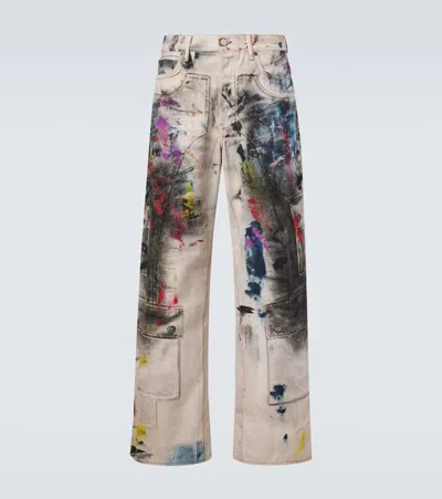 Acne Studios 1981 Trompe L'oeil Canvas Cargo Pants In Multi