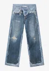 Acne Studios Trompe L Oeil Jeans Mid Rise Trousers In Blue