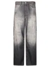 Acne Studios Trafalgar Wide Leg Jeans With Faded Effect In Black