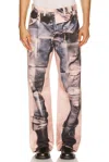 Acne Studios Panelled Denim Jeans In Pink & Blue
