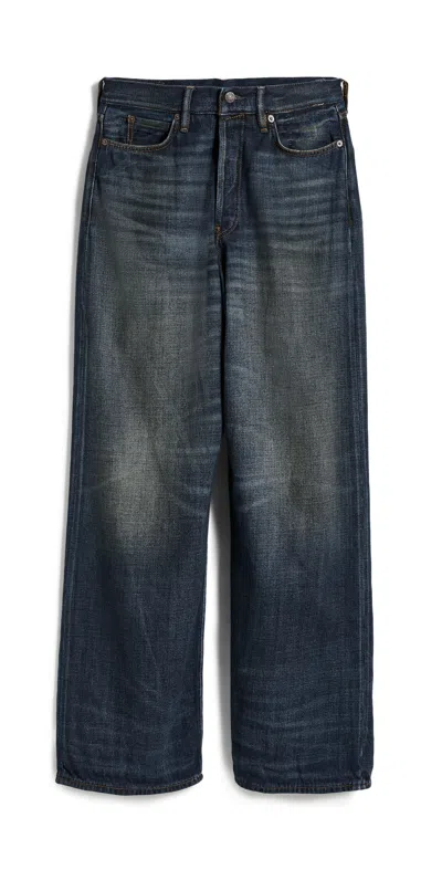 Acne Studios 1981 U Yoyogi Loose Fit Jeans Dark Blue In Multi