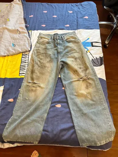 Pre-owned Acne Studios 1989 Mud Dyed Jeans In Blue