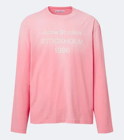 Acne Studios 1996 Logo Cotton-blend Jersey T-shirt In Pink