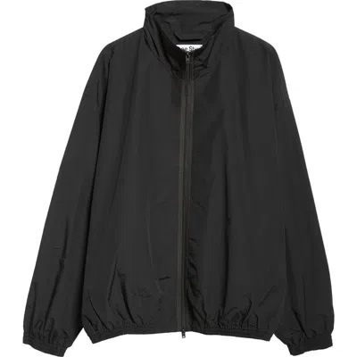 Acne Studios 1996 Logo Embroidered Cotton & Recycled Nylon Jacket In Black