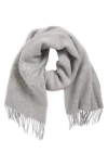 Acne Studios 1996 Logo Jacquard Double Face Wool Fringe Scarf In Gray