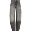 Acne Studios Womens Washed Black Gothik Barrel-leg Denim-blend Jeans In Gray