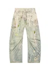 Acne Studios Distressed Printed Barrel-leg Jeans In Multi