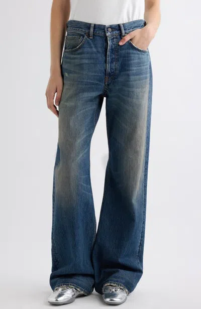Acne Studios 2009f High Waist Wide Leg Jeans In Dark Blue