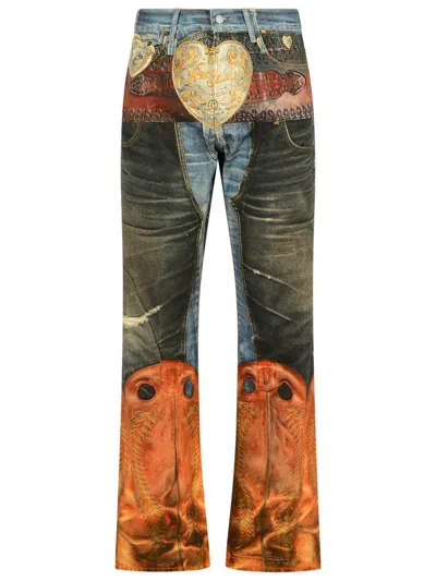 Acne Studios '2010' Blue Cotton Jeans In Multi