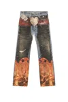 Acne Studios 2010 Printed Straight-leg Jeans In Black