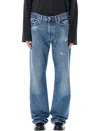 Acne Studios Distressed Straight-leg Jeans In Blue