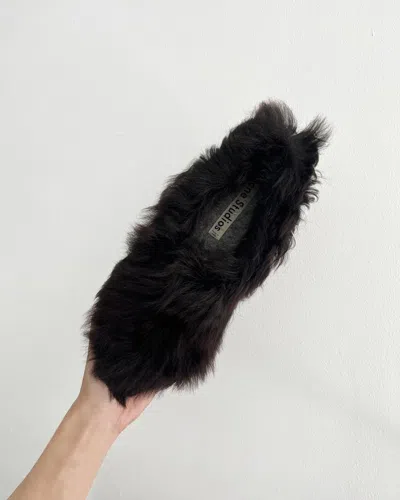 Pre-owned Acne Studios 2014 Fur Slip On Moccasins Shoes In Black