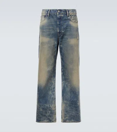 Acne Studios 2021 Distressed Wide-leg Jeans In Blue