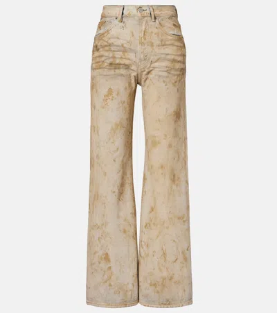 Acne Studios 2021 Distressed Wide-leg Jeans In Brown